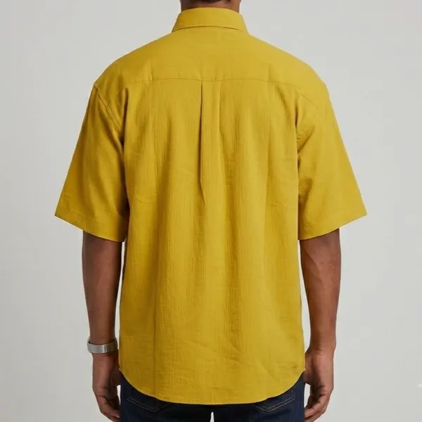 Camisa Masculina Texturizada Mostarda Y2k Dorinhos