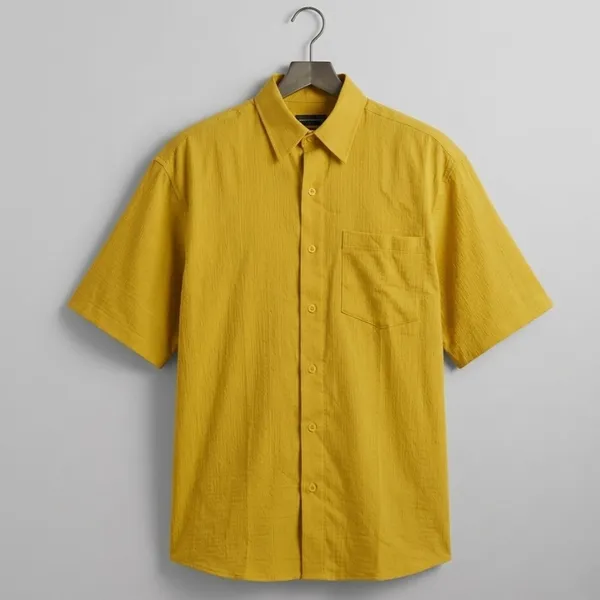 Camisa Masculina Texturizada Mostarda Y2k Dorinhos