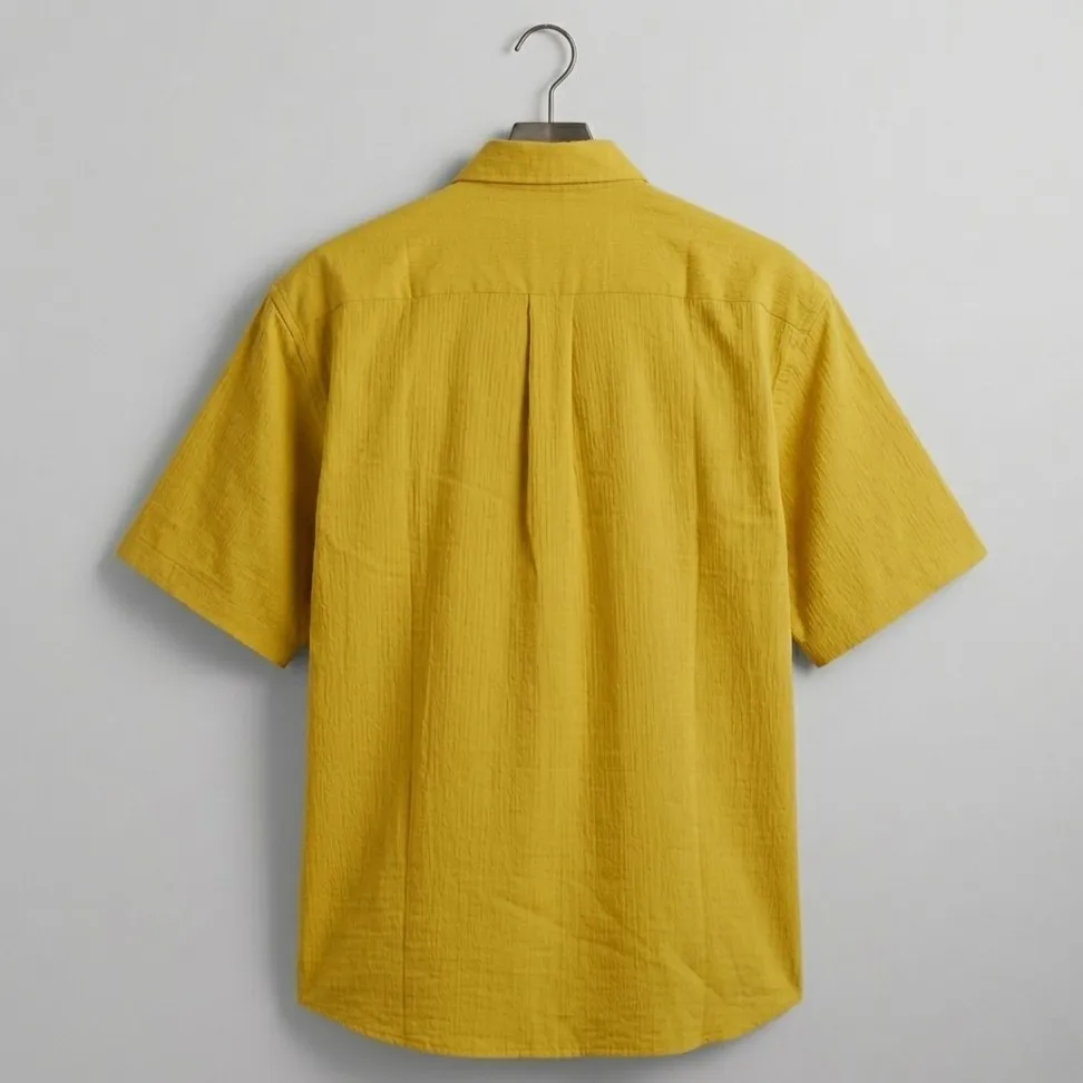 Camisa Masculina Texturizada Mostarda Y2k Dorinhos