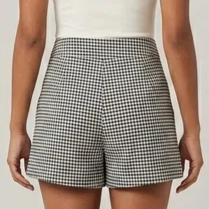 Shorts Saia Xadrez Preto G Anahi