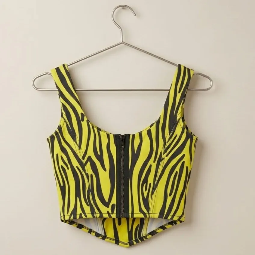 Cropped Animal Print Zebra Neon P Chocomel