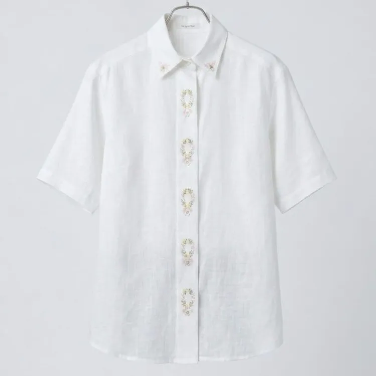 Camisa Vintage Bordada Branca G Mie