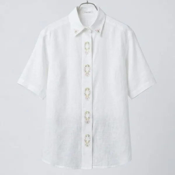 Camisa Vintage Bordada Branca G Mie
