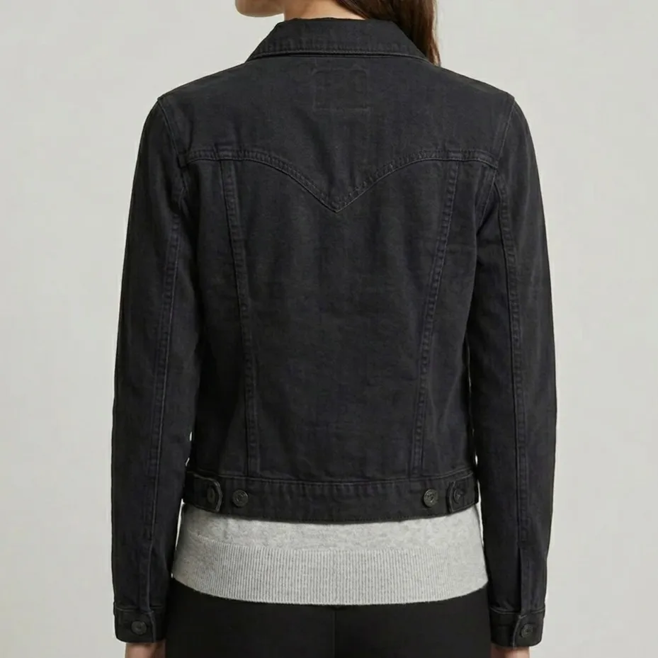 Jaqueta Jeans Feminina Preta P Prefixo