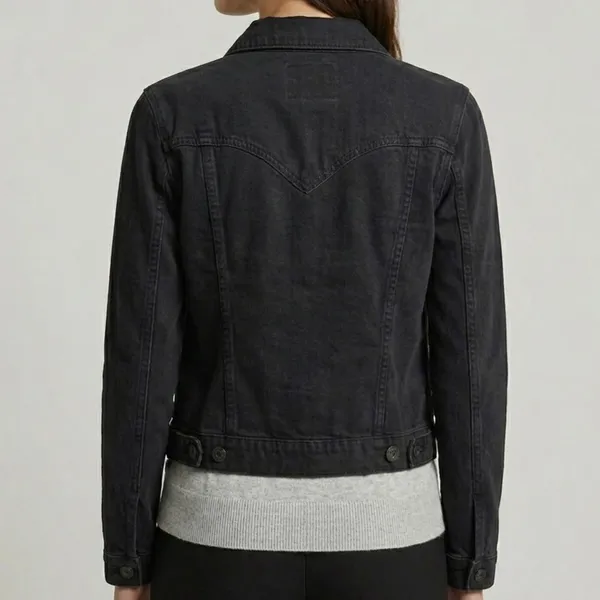 Jaqueta Jeans Feminina Preta P Prefixo