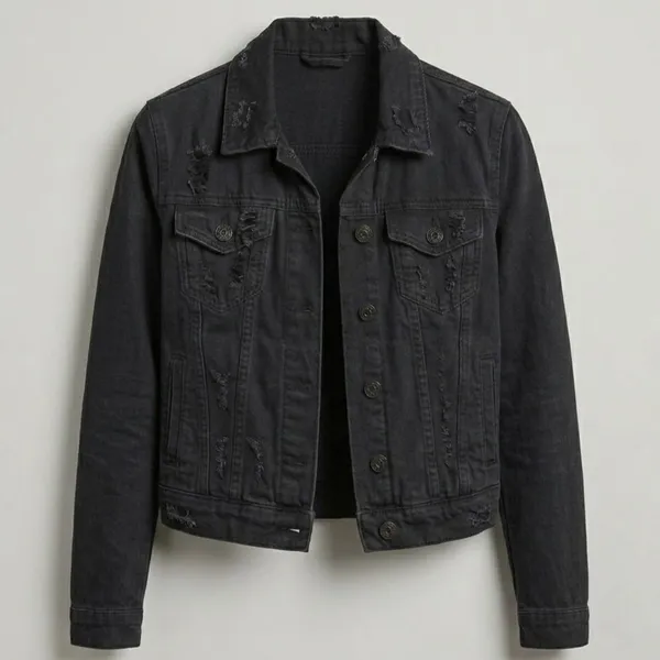 Jaqueta Jeans Feminina Preta P Prefixo
