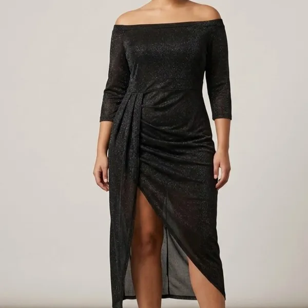 Vestido Sobreposição Transparente Preto G Shein