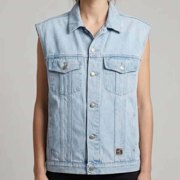 Colete Jeans Vintage Oversized Anos 90 M/G World Court