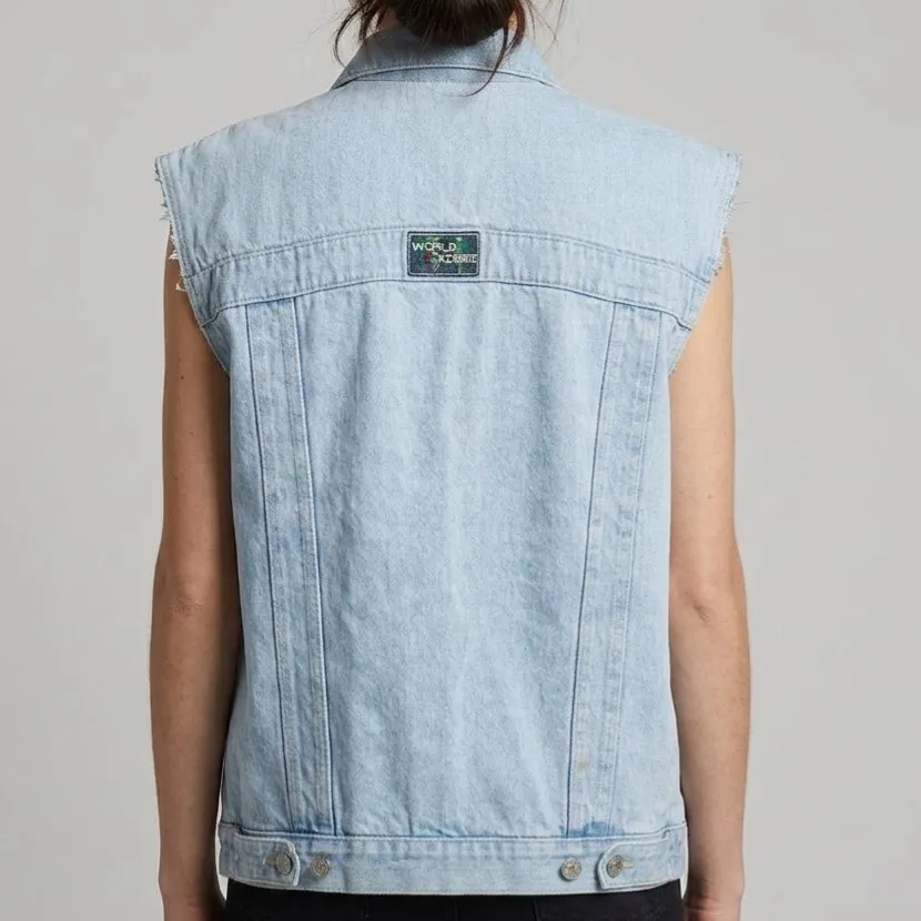 Colete Jeans Vintage Oversized Anos 90 M/G World Court
