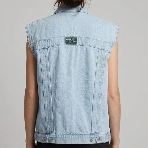 Colete Jeans Vintage Oversized Anos 90 M/G World Court