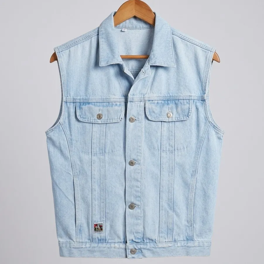 Colete Jeans Vintage Oversized Anos 90 M/G World Court