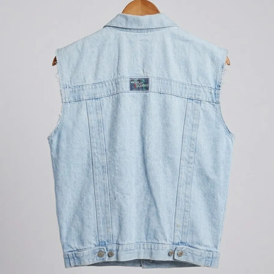 Colete Jeans Vintage Oversized Anos 90 M/G World Court