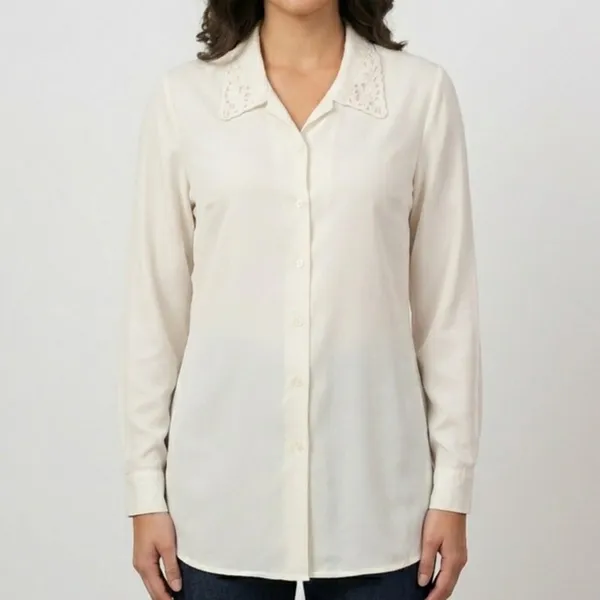 Camisa branca acetinada vintage CGC M