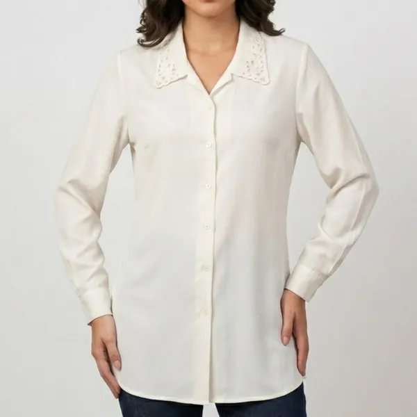Camisa branca acetinada vintage CGC M