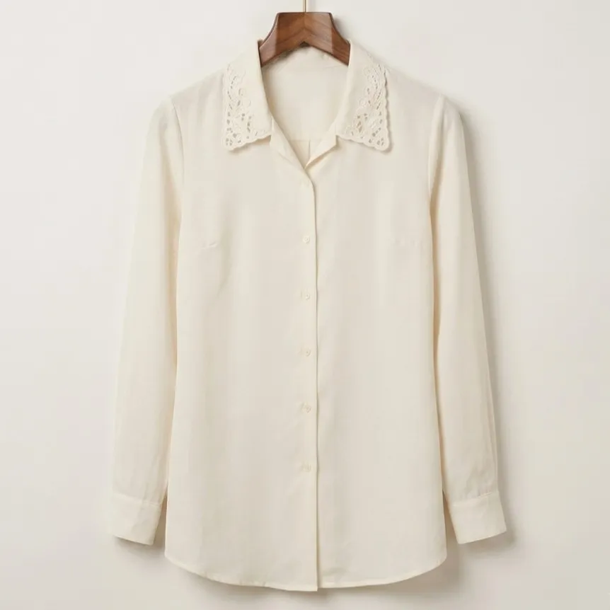 Camisa branca acetinada vintage CGC M