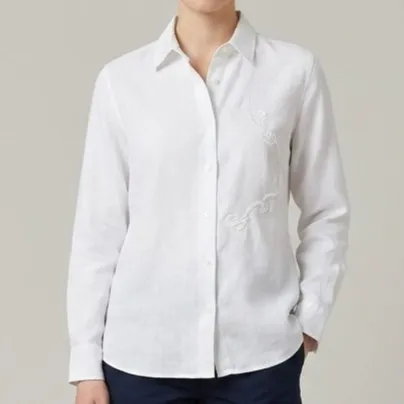 Camisa Alfaiataria Branca Bordada Edição Limitada M Stroke