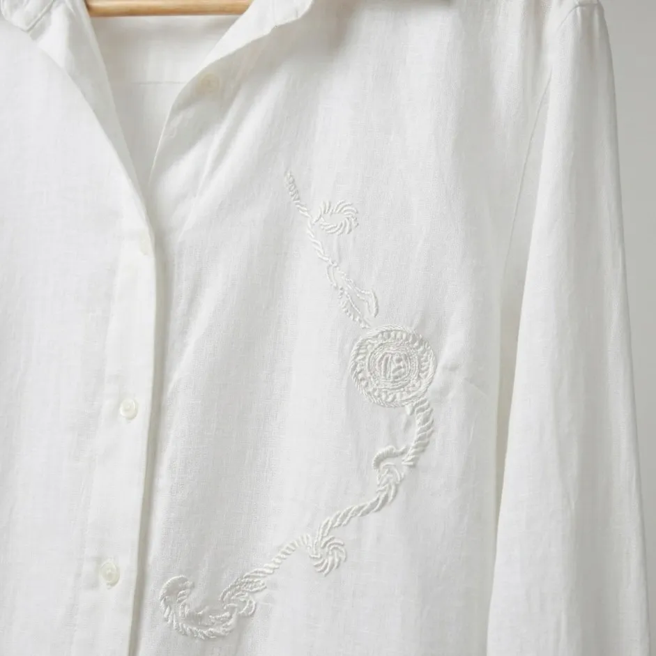 Camisa Alfaiataria Branca Bordada Edição Limitada M Stroke