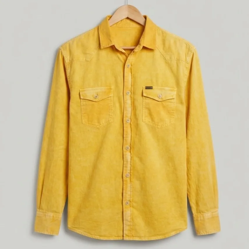 Camisa Masculina Amarela G Mr. Kitsch