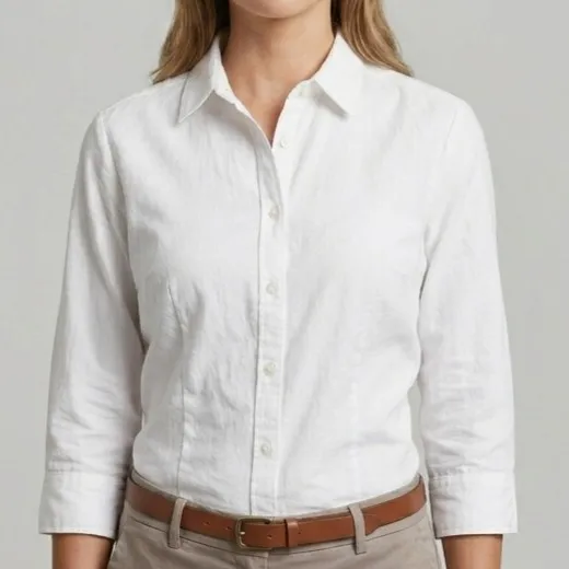 Camisa Feminina Branca Manga 3/4 44 Yessica