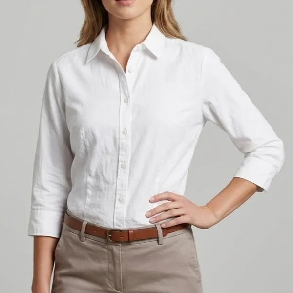 Camisa Feminina Branca Manga 3/4 44 Yessica