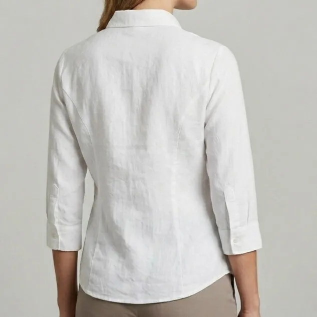Camisa Feminina Branca Manga 3/4 44 Yessica