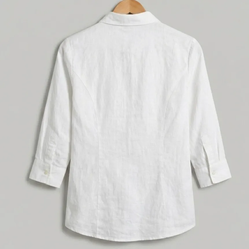 Camisa Feminina Branca Manga 3/4 44 Yessica