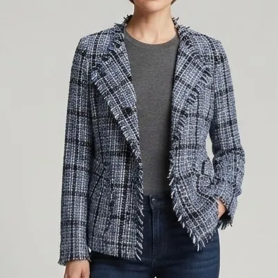 Blazer Tweed Xadrez G Miss Fashion