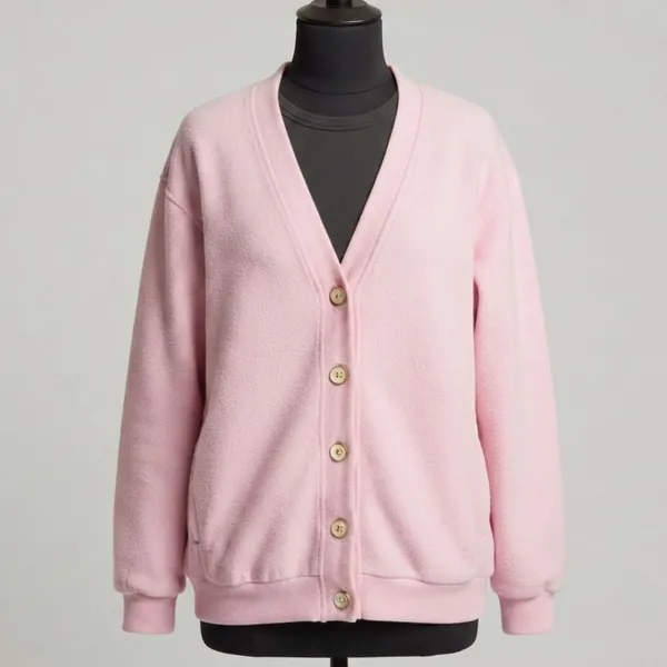 Cardigan Moletom Rosa Vintage Gola V M