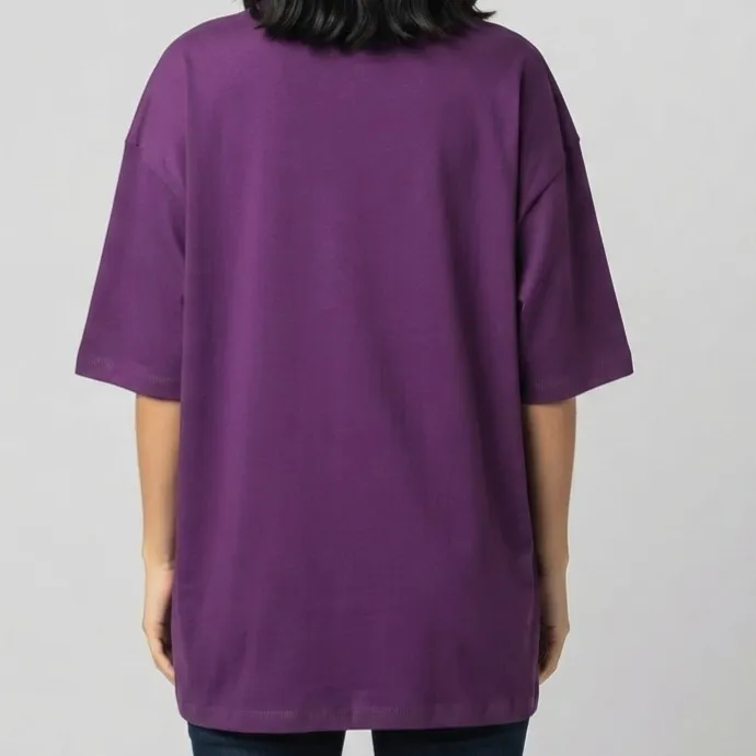 Camiseta Oversized Brasil Bordada Roxa GG