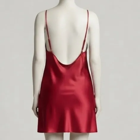 Camisola Vestido Cetim Vermelho G