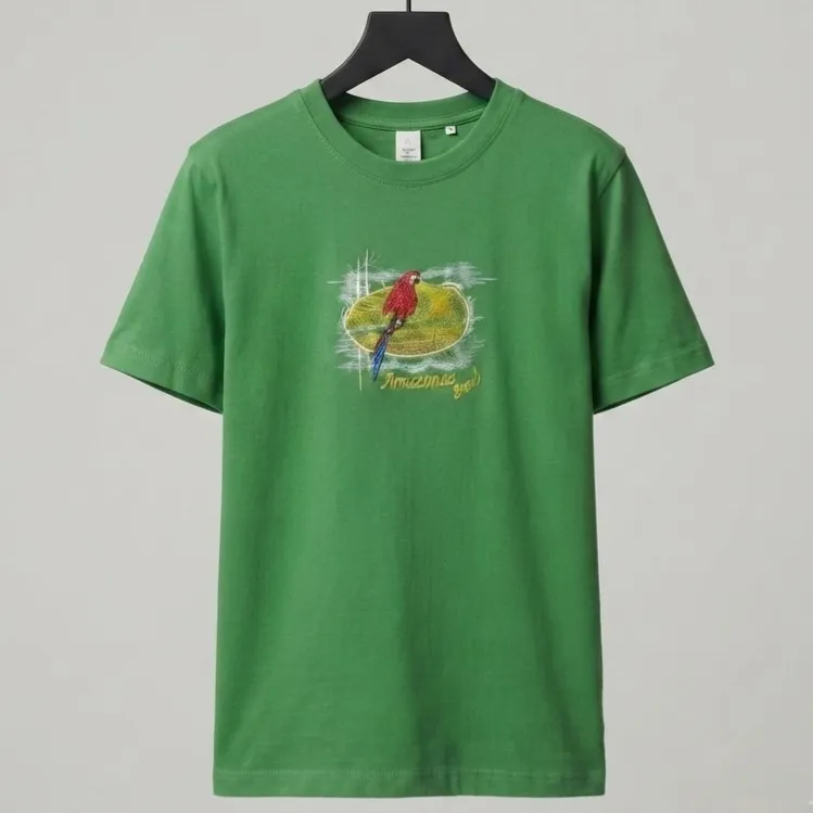 Camiseta Brasil Bordada Verde P