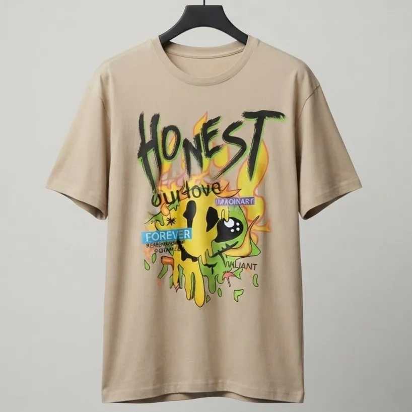 Camiseta Oversized Bege Honest M Onwa
