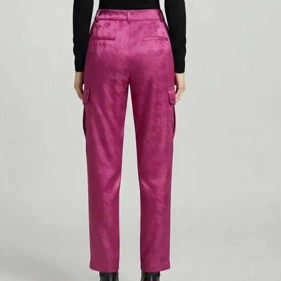 Calça Cargo Rosa Acetinado G Karamello