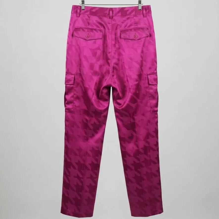 Calça Cargo Rosa Acetinado G Karamello