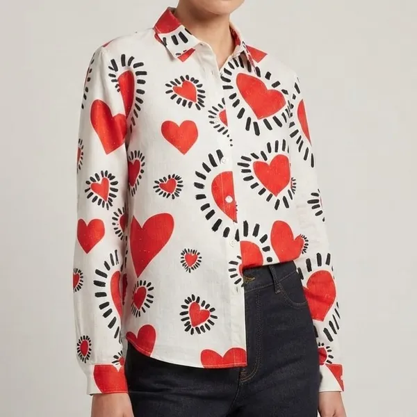 Camisa Manga Longa Corações Lúdica G