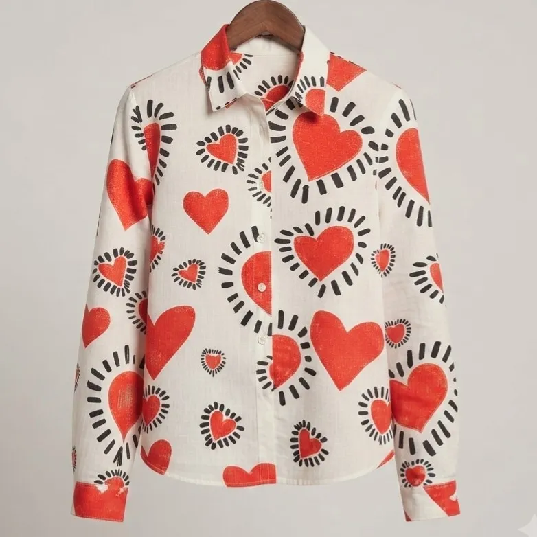 Camisa Manga Longa Corações Lúdica G