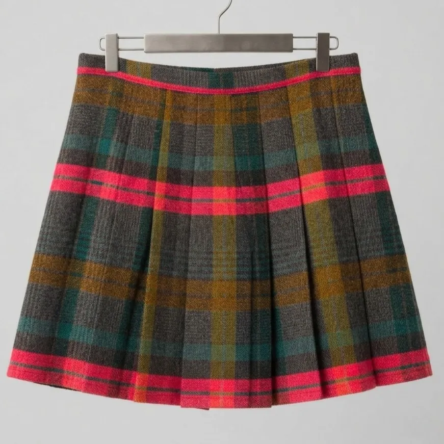 Saia Plissada Listrada Lã M