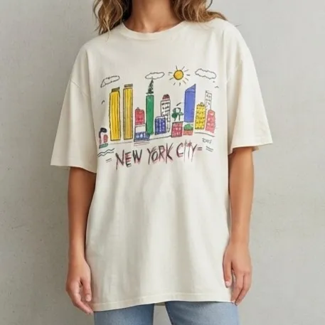 Camiseta Vintage Anos 90 Nova York GG Fuit of the Fruit