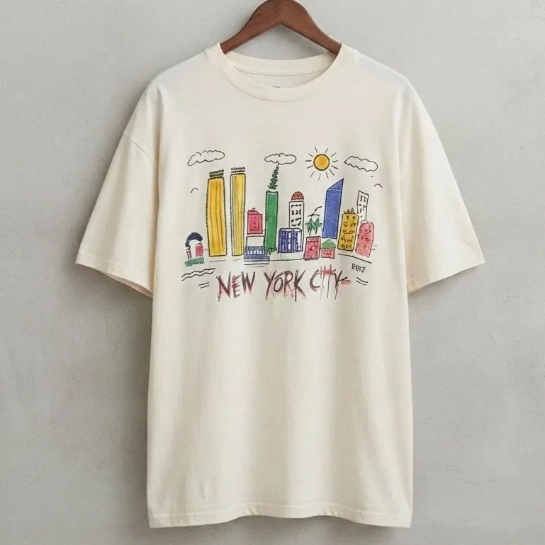 Camiseta Vintage Anos 90 Nova York GG Fuit of the Fruit