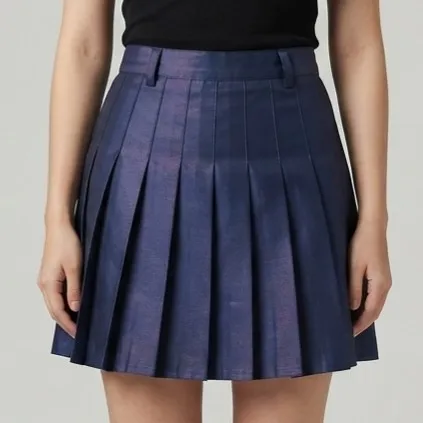 Saia Plissada Colegial Azul Marinho 46