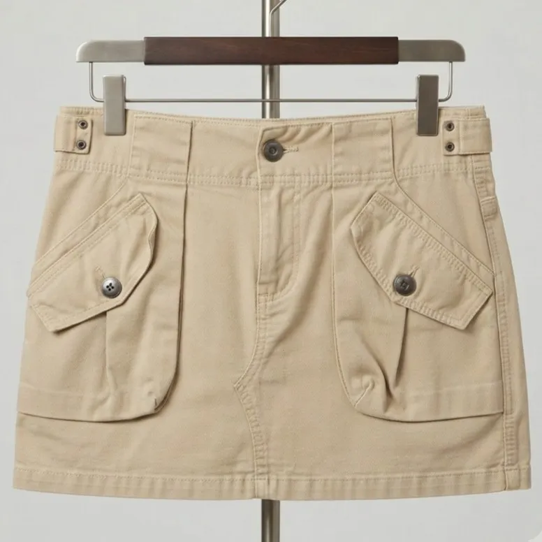 Minissaia Cargo Bege Y2k 38 Costume