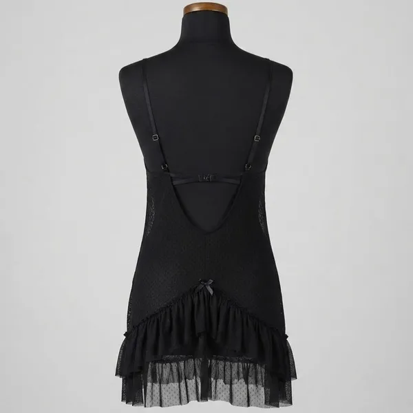 Camisola Baby Doll Preta Luxo G Beleza