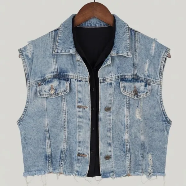 Colete Jeans Cropped G Vizzy Jeans