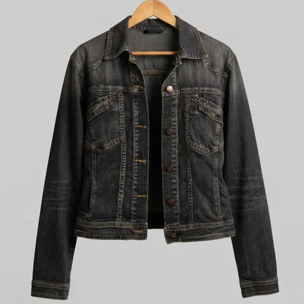 Jaqueta Jeans Feminina Cinza Y2k P Nafee