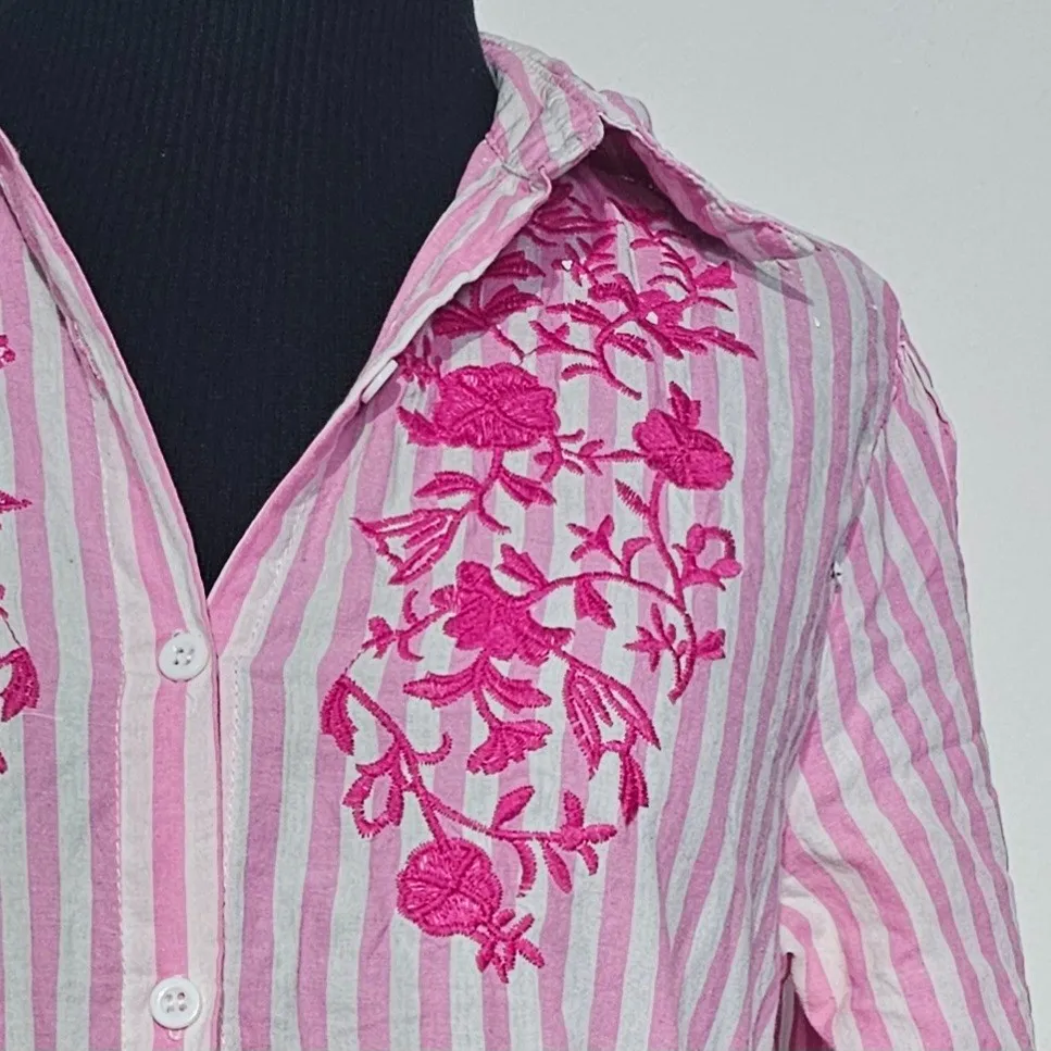 Camisa Miss Fashion Listrada Rosa G