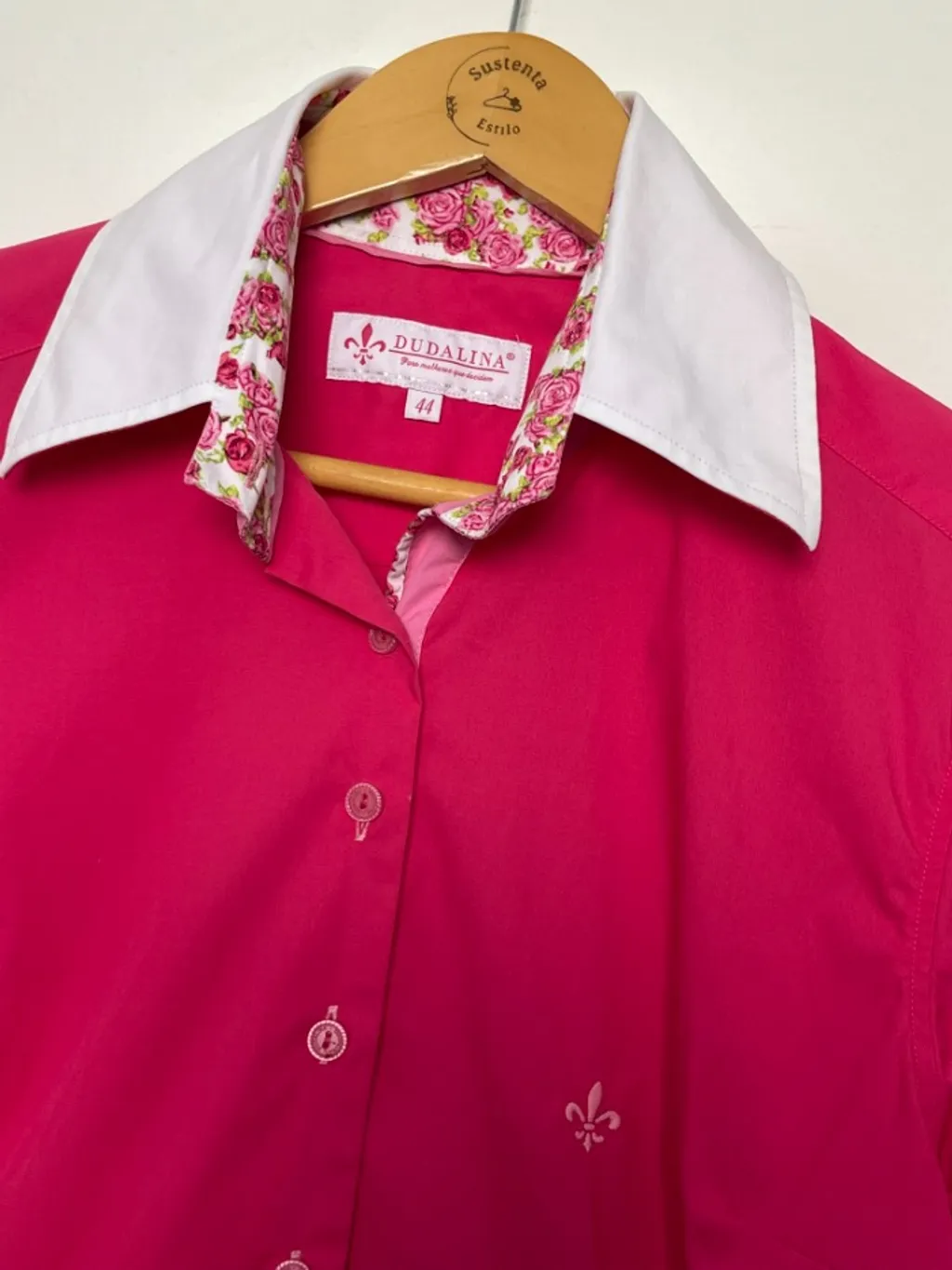camisa social feminina rosa dudalina original