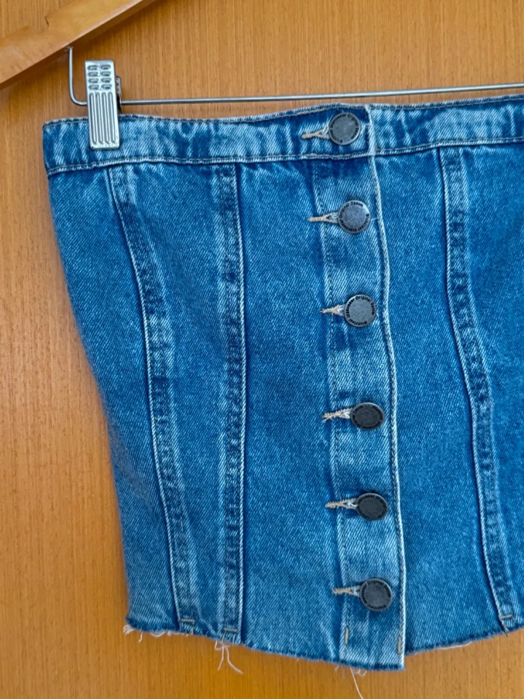 Blusa jeans, sem alça