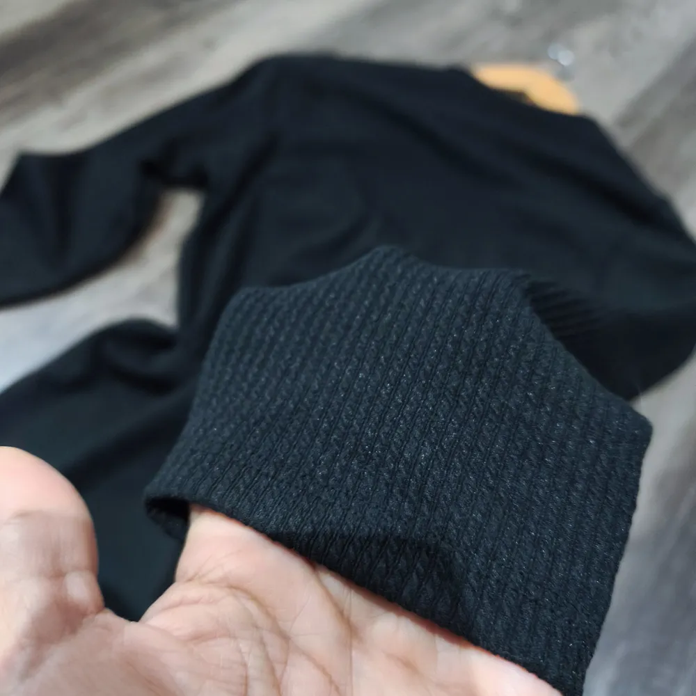 Vestido Canelado Preto