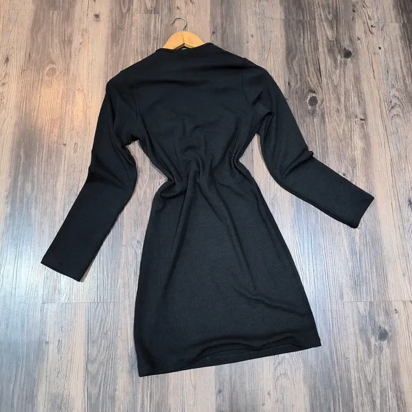 Vestido Canelado Preto