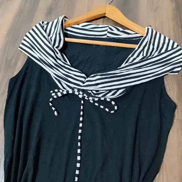 Vestido Marinheiro Preto e Branco